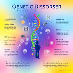 A vibrant and informative poster illustrating a genetic disorder