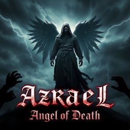 A dark and haunting teaser poster for the film 'Azrael: Angel of Death (2024)', encapsulating themes of the supernatural and the afterlife
