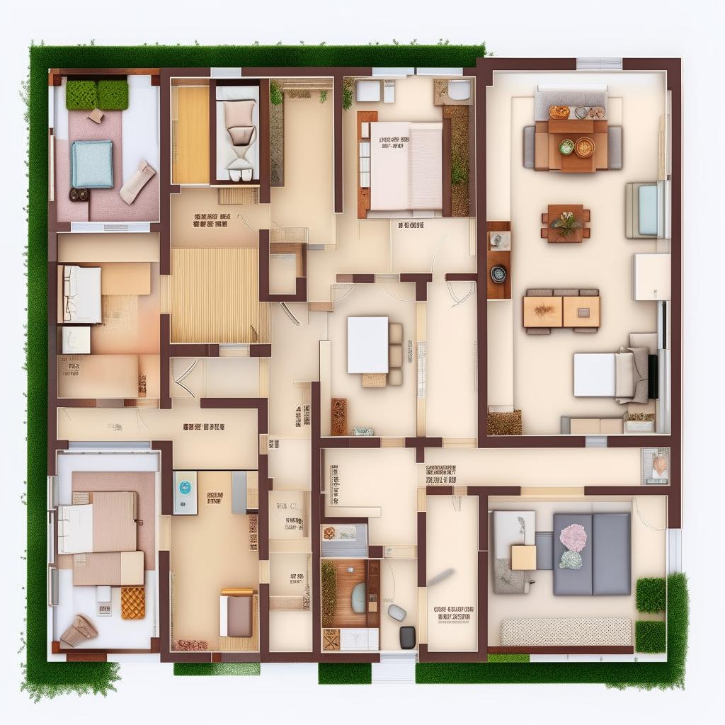 A 30x50 house layout with 4 bedrooms, 2 kitchens, a store, and a dining room