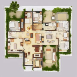 A 30x50 house layout with 4 bedrooms, 2 kitchens, a store, and a dining room