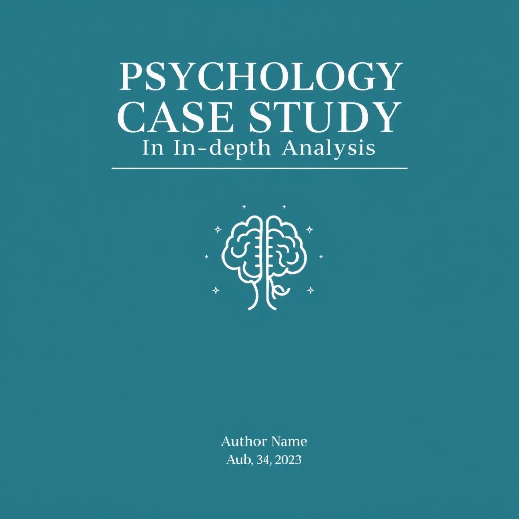 An elegant and professional cover page for a psychology case study, featuring an eye-catching title at the top that reads 'Psychology Case Study: An In-depth Analysis'