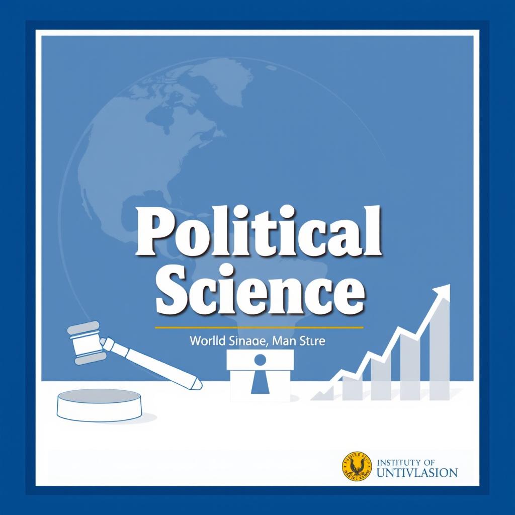 A professional and eye-catching cover page for a political science project, featuring bold titles and a clean layout