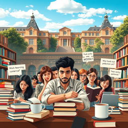 A book cover design that vividly portrays the struggle and dedication of university life