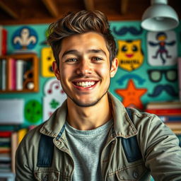A vibrant and energetic self-portrait capturing your unique personality