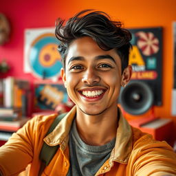 A vibrant and energetic self-portrait capturing your unique personality