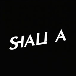A striking black and white typography design featuring the name "SHALSA" prominently displayed
