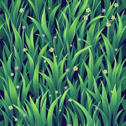 A vibrant and lush 2D grass texture for a game background, featuring various shades of green to create a lively and natural look