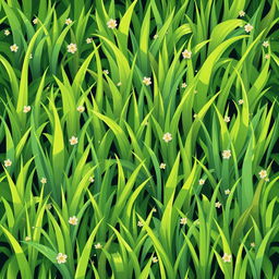 A vibrant and lush 2D grass texture for a game background, featuring various shades of green to create a lively and natural look