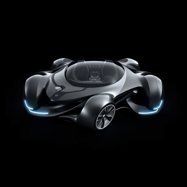 A luxurious futuristic car design featured prominently in the center, showcasing sleek lines and advanced technology