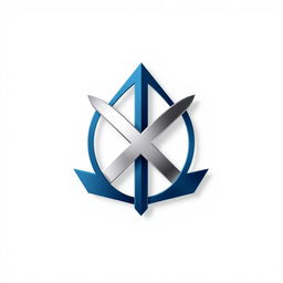 A logo design focused on a sleek and modern aesthetic, featuring a stylish emblem without any cross mark