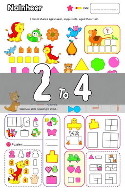A vibrant and engaging worksheet designed for children aged 2 to 4 years old