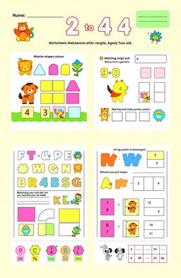 A vibrant and engaging worksheet designed for children aged 2 to 4 years old