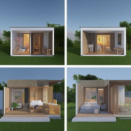 Two 30 x 50 feet sets, each featuring 2 bedrooms, a kitchen, a store room, and a combined dining-living room area, arranged neatly.