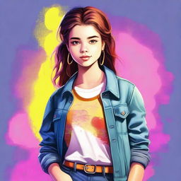 A high-quality digital art image of an 18-year-old girl