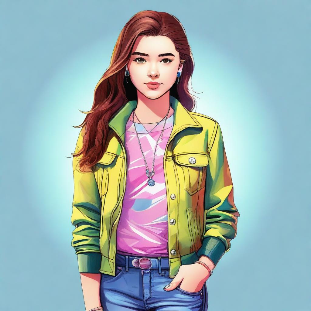 A high-quality digital art image of an 18-year-old girl