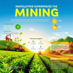 A captivating poster showcasing the synergy between mining and organic farming
