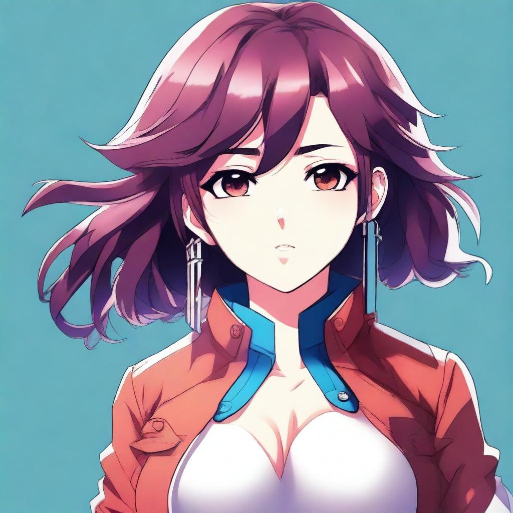 A high-quality digital art image featuring an anime-style girl with a confident and bold look