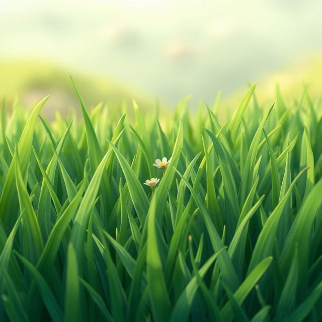 A large, vibrant 2D illustration of small grass blades for a game setting