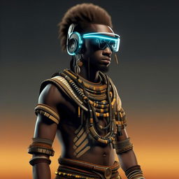 male in futuristic casual Zulu attire