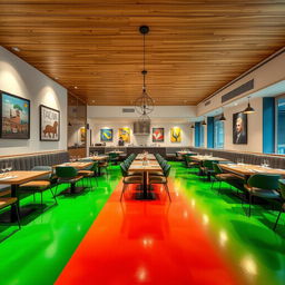 A contemporary Italian restaurant interior featuring a modern aesthetic