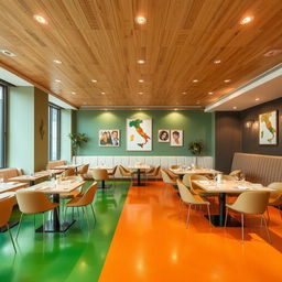 A contemporary Italian restaurant interior featuring a modern aesthetic
