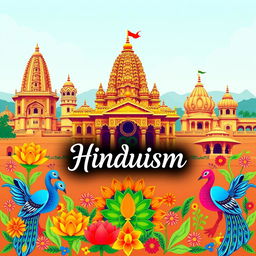 A vibrant A4 cover page design for an assignment on Hinduism
