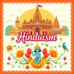 A vibrant A4 cover page design for an assignment on Hinduism