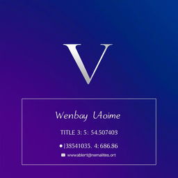 A stylish and elegant visiting card design featuring the letter 'V' prominently in a creative way