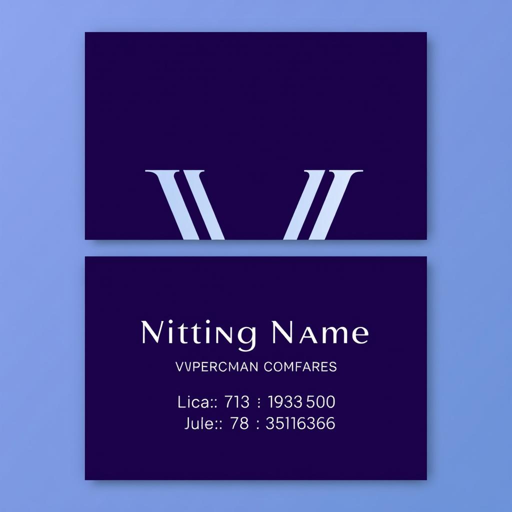 A stylish and elegant visiting card design featuring the letter 'V' prominently in a creative way