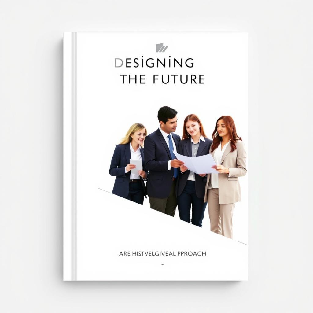 A clean and minimal book cover design featuring a professional architectural firm business team