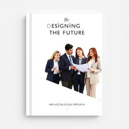 A clean and minimal book cover design featuring a professional architectural firm business team