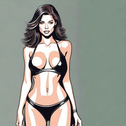 A high-quality digital art image featuring a woman in a medium, sexy look