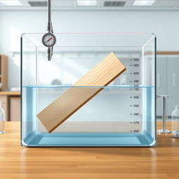 A realistic image depicting a hydrostatic pressure experiment involving flat surfaces