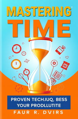 A dynamic and inspiring book cover for 'Mastering Time: Proven Techniques to Maximize Your Productivity'