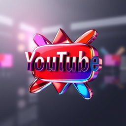 A stunning 3D logo design for a YouTube channel, featuring vibrant colors and a modern aesthetic
