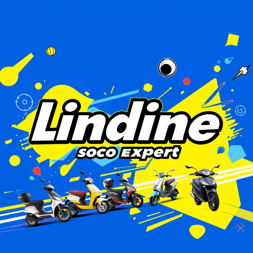 A dynamic and eye-catching YouTube banner for a channel named 'Lindine'