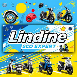 A dynamic and eye-catching YouTube banner for a channel named 'Lindine'
