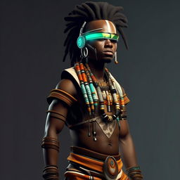 male in futuristic casual Zulu attire