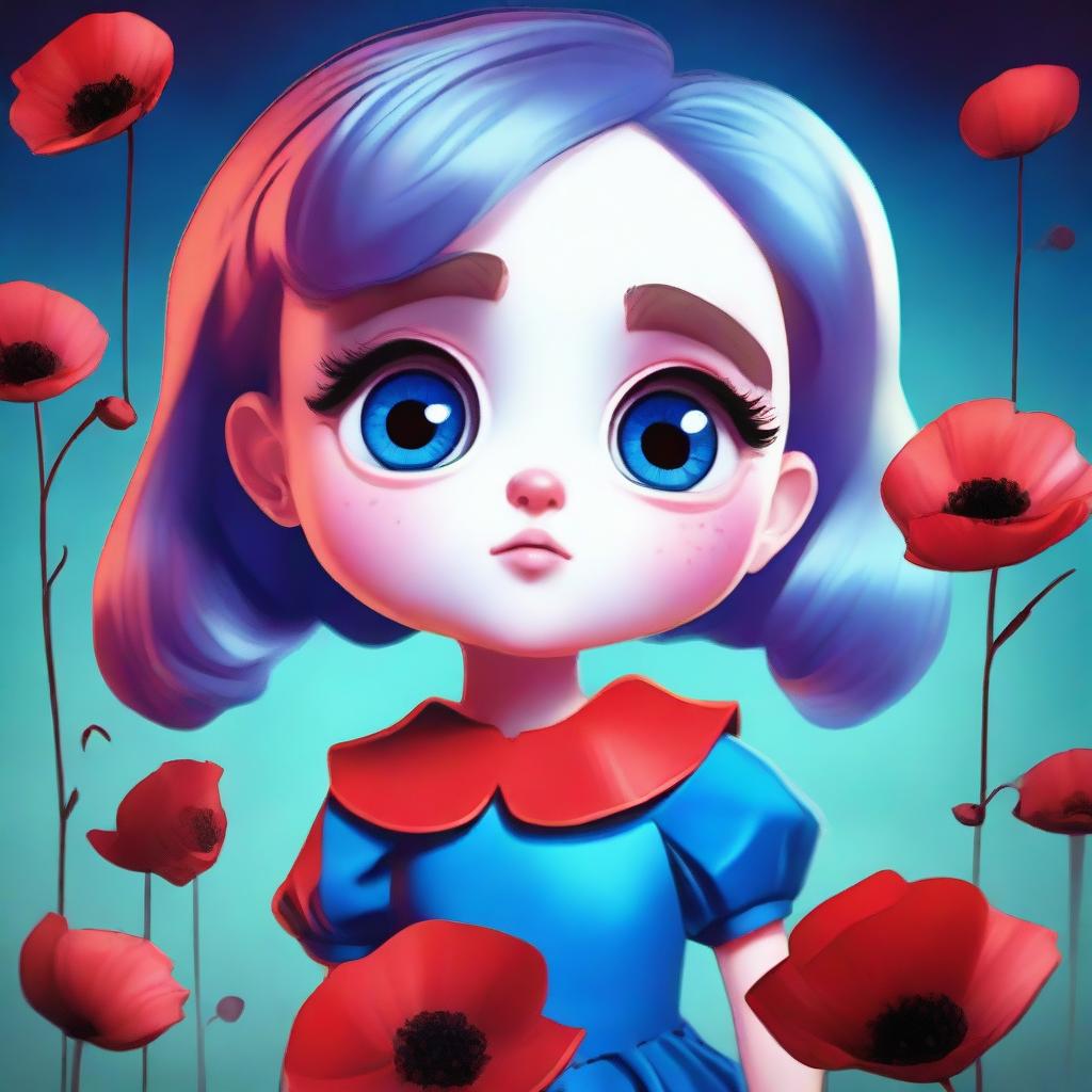 A high-quality digital art piece featuring Poppy Playtime, a character from the popular horror game