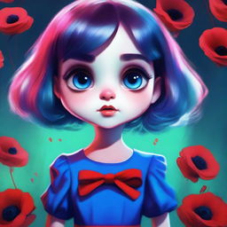 A high-quality digital art piece featuring Poppy Playtime, a character from the popular horror game