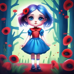 A high-quality digital art piece featuring Poppy Playtime, a character from the popular horror game