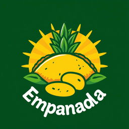 A logo design featuring a pineapple empanada