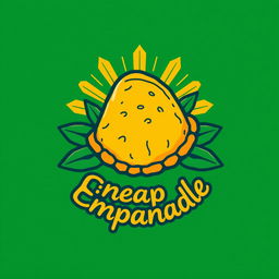 A logo design featuring a pineapple empanada