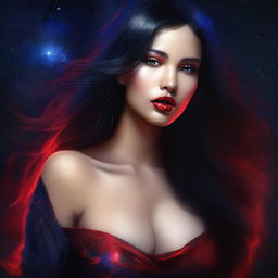 An exquisite digital art of a woman with striking features