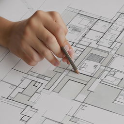 Convert a handmade sketch into a visually appealing, detailed house plan.