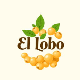 A creative logo design featuring chickpeas prominently, with the text 'El Lobo' stylishly integrated in the center