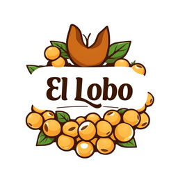 A creative logo design featuring chickpeas prominently, with the text 'El Lobo' stylishly integrated in the center