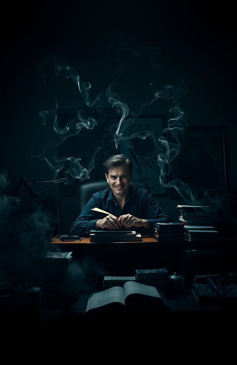 A dramatic and intense representation of dark psychology, showcasing the themes of manipulation and control