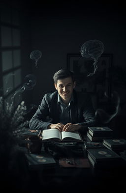 A dramatic and intense representation of dark psychology, showcasing the themes of manipulation and control