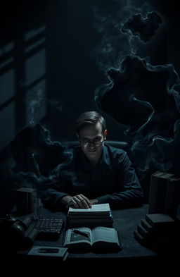 A dramatic and intense representation of dark psychology, showcasing the themes of manipulation and control